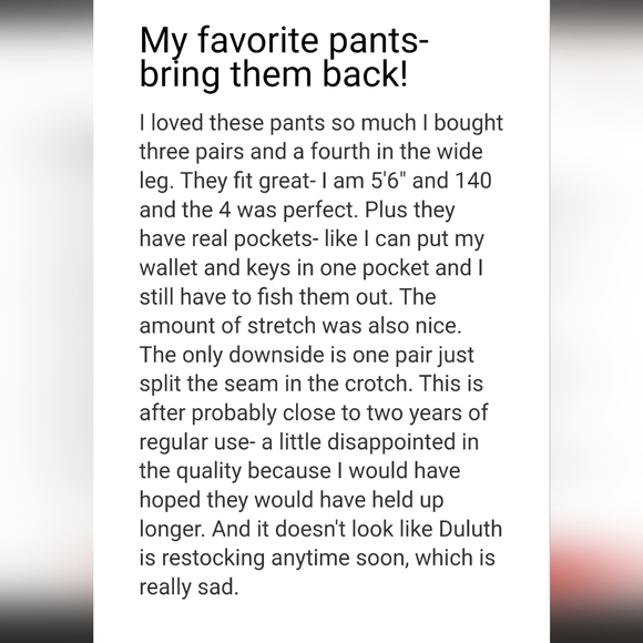 NWT Duluth Trading Co Women's Workday Warrior Chino Slim Leg Pants - Picture 15 of 15